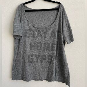 buy me brunch ultra soft gray tee with a wide neckline